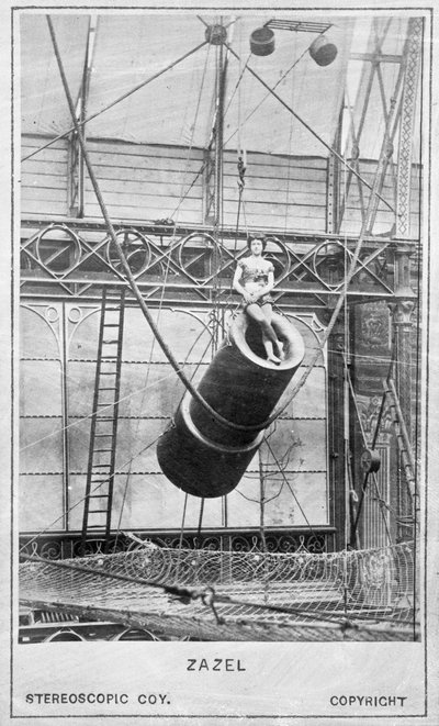 Zazel, First Human Cannonball, 1877 by English Photographer